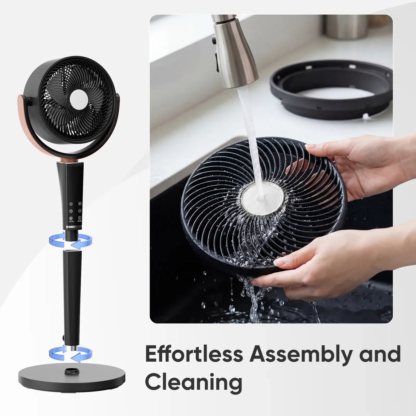 Adjustable Pedestal Fan with Remote, 15 Speeds, 5 Modes & 120° Oscillation