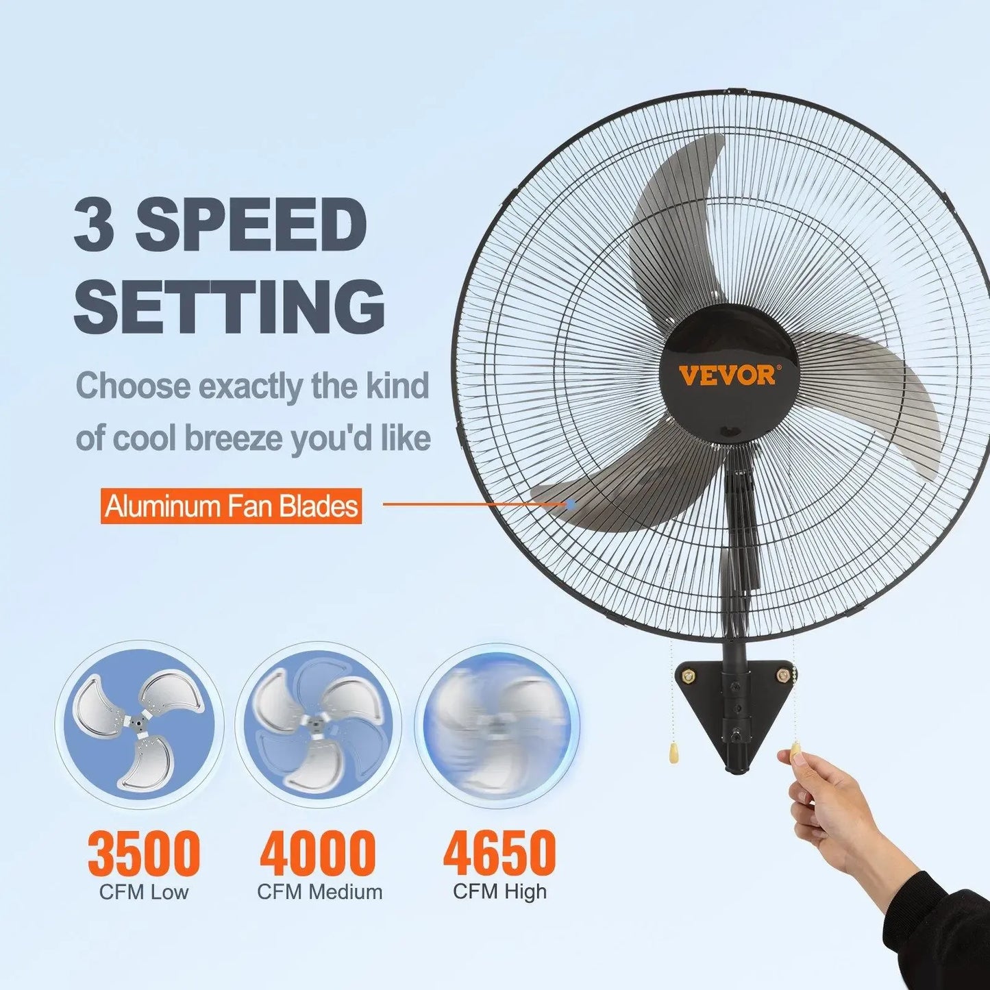 30-Inch Outdoor Misting Wall Fan with 3 Speeds, Oscillation & Adjustable Tilt
