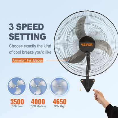 30-Inch Outdoor Misting Wall Fan with 3 Speeds, Oscillation & Adjustable Tilt