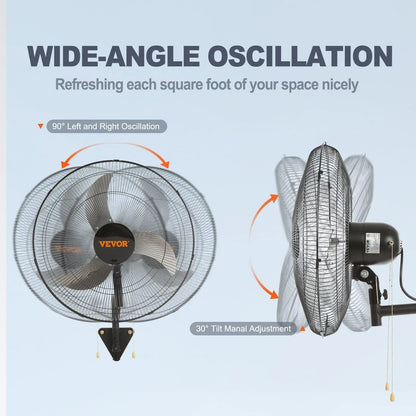 30-Inch Outdoor Misting Wall Fan with 3 Speeds, Oscillation & Adjustable Tilt