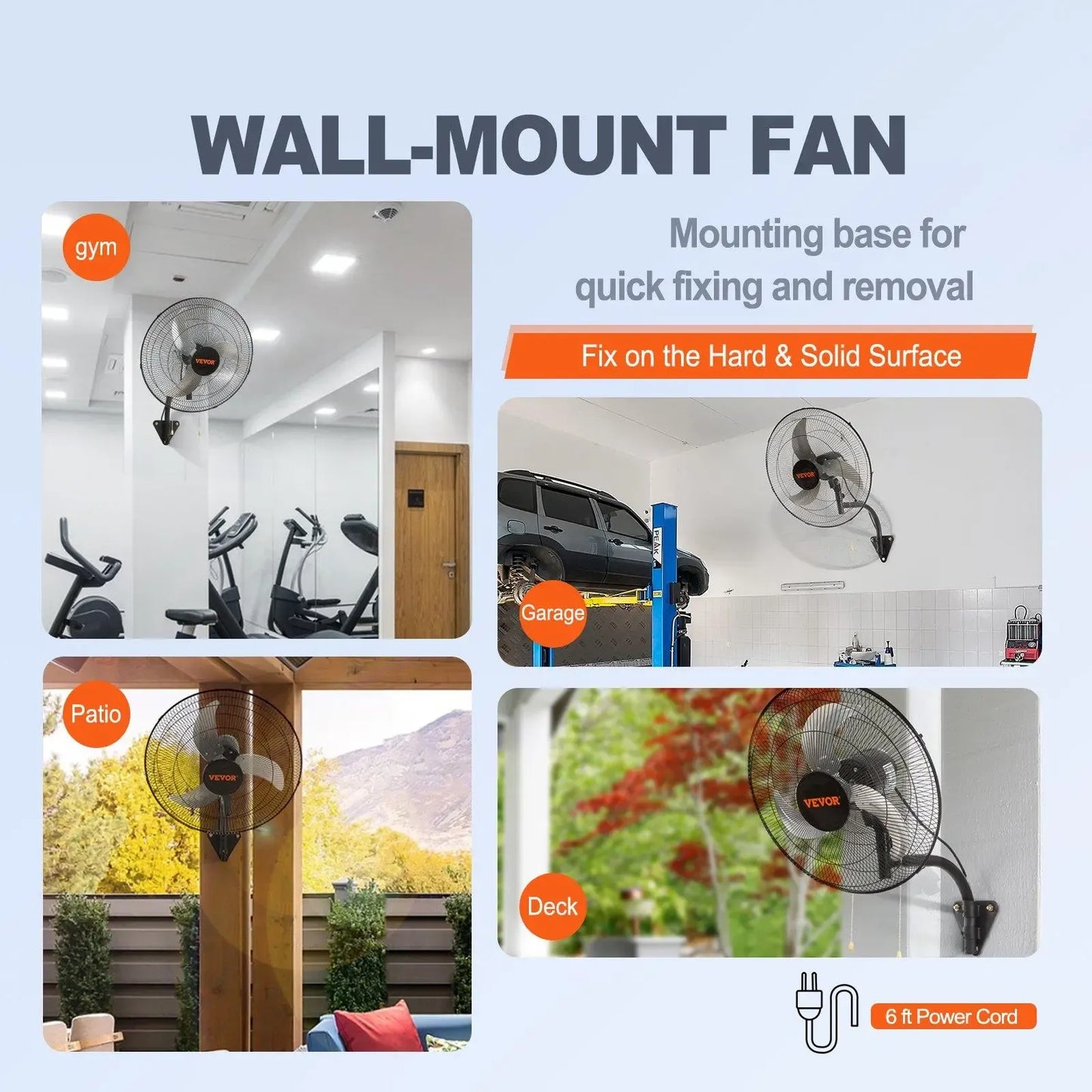 30-Inch Outdoor Misting Wall Fan with 3 Speeds, Oscillation & Adjustable Tilt
