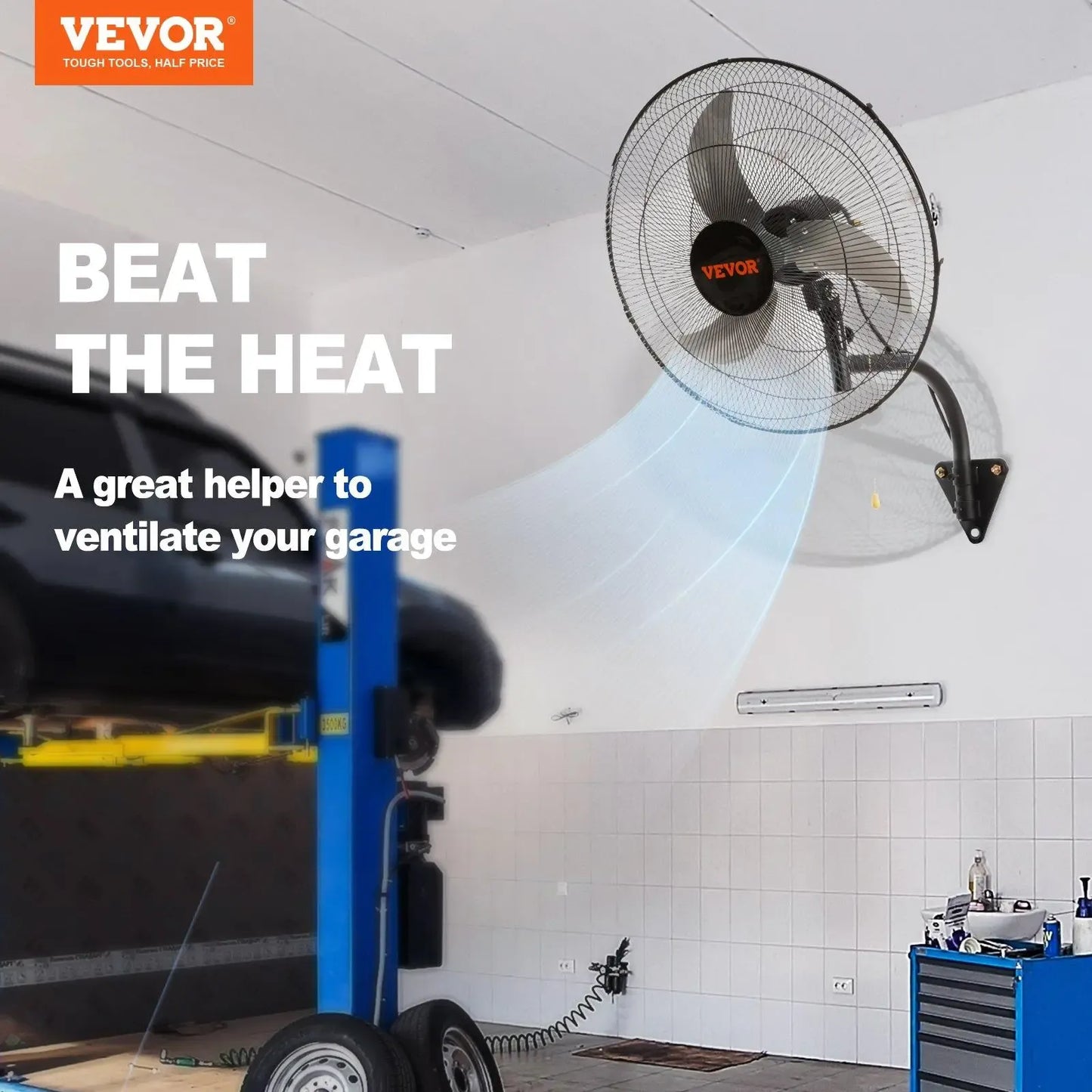 30-Inch Outdoor Misting Wall Fan with 3 Speeds, Oscillation & Adjustable Tilt
